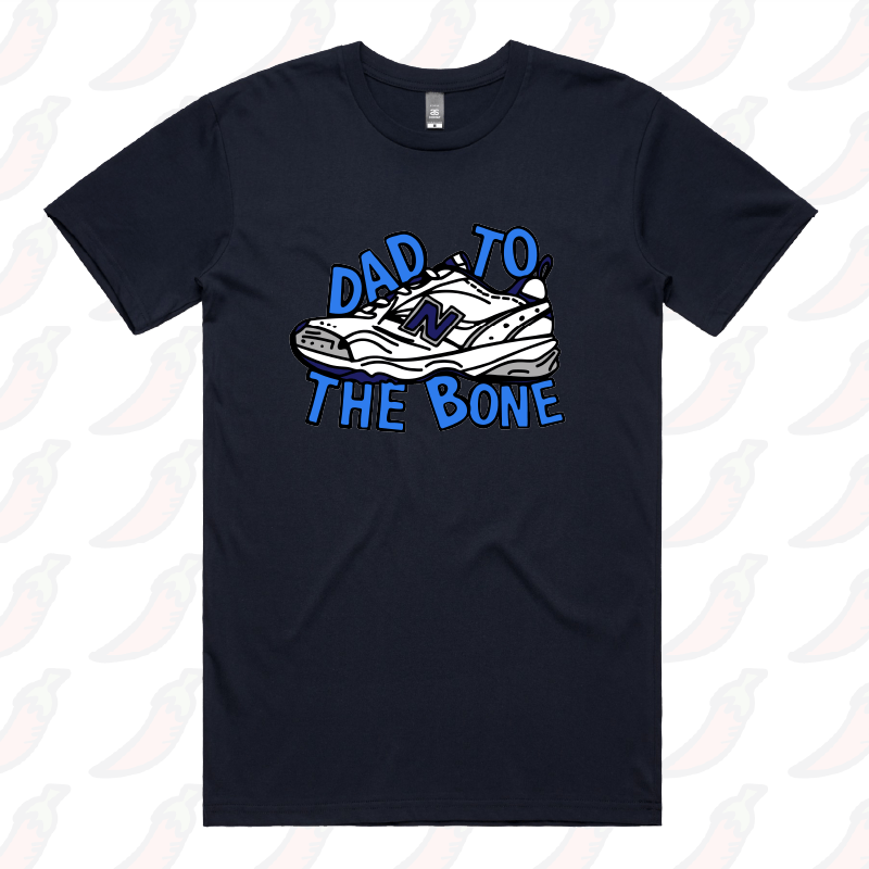S / Navy / Large Front Design Dad To The Bone 👟 – Men's T Shirt
