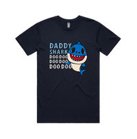 S / Navy / Large Front Design Daddy Shark 🦈 - Men's T Shirt