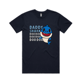 S / Navy / Large Front Design Daddy Shark 🦈 - Men's T Shirt