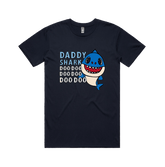 S / Navy / Large Front Design Daddy Shark 🦈 - Men's T Shirt