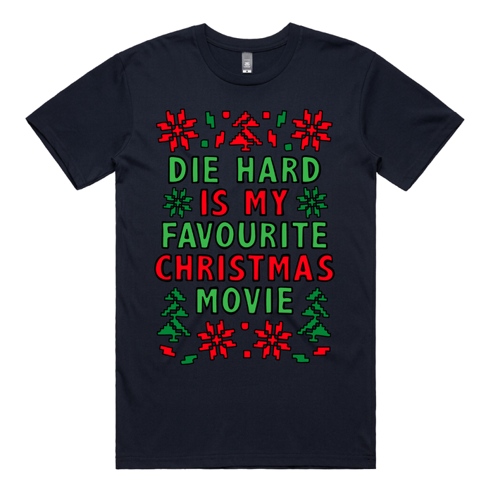 S / Navy / Large Front Design Die Hard Christmas 💥🎄 – Men's T Shirt