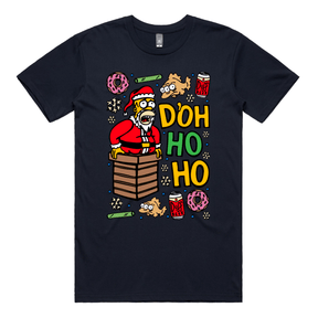 S / Navy / Large Front Design Doh Ho Ho 🎅🍩 – Men's T Shirt