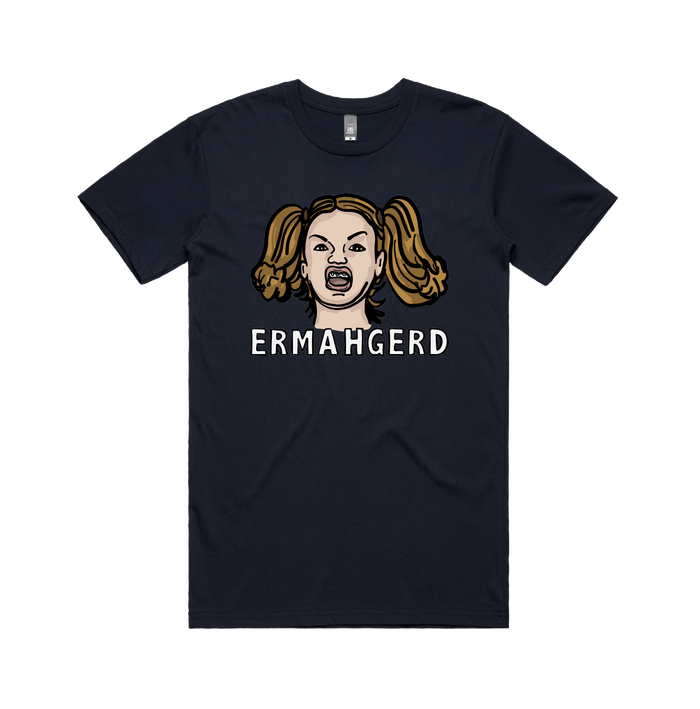 S / Navy / Large Front Design Ermahgerd! 🤓 - Men's T Shirt