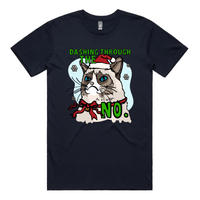S / Navy / Large Front Design Grumpy Cat Christmas 😾🎄 - Men's T Shirt