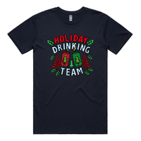 S / Navy / Large Front Design Holiday Drinking Team 🍻🎄 – Men's T Shirt