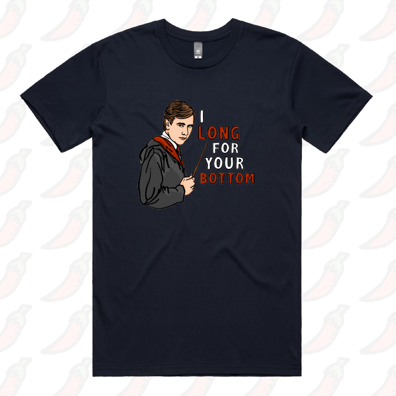 S / Navy / Large Front Design I Long for your Bottom 🍑⚡ - Men's T Shirt