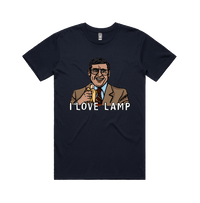 S / Navy / Large Front Design I Love Lamp ❤️ - Men's T Shirt