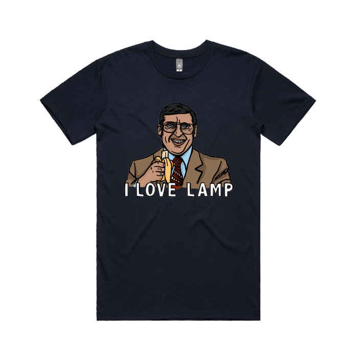 S / Navy / Large Front Design I Love Lamp ❤️ - Men's T Shirt
