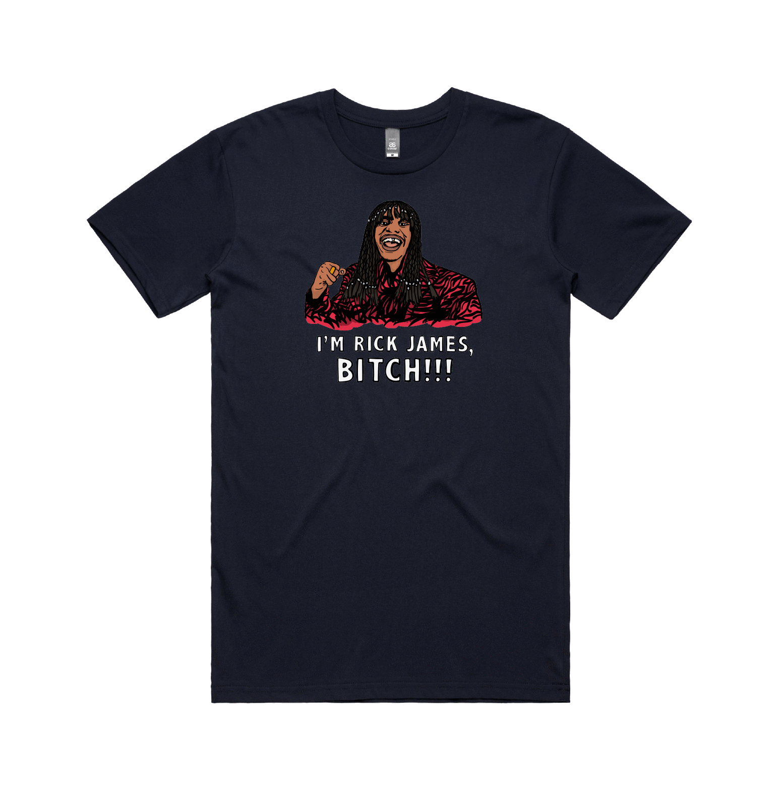 S / Navy / Large Front Design I'm Rick James ✋🏾 - Men's T Shirt