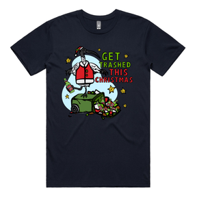 S / Navy / Large Front Design Ibis Christmas 🗑️🎄- Men's T Shirt