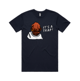 S / Navy / Large Front Design It's a Trap ❗ - Men's T Shirt