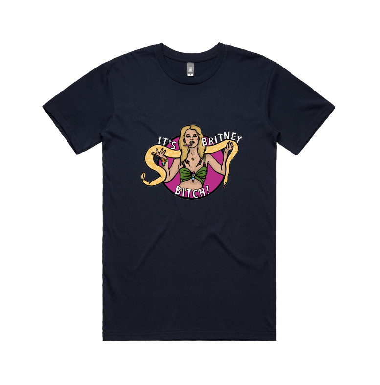 S / Navy / Large Front Design It's Britney 🐍 - Men's T Shirt