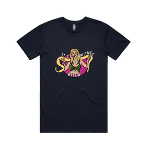 S / Navy / Large Front Design It's Britney 🐍 - Men's T Shirt