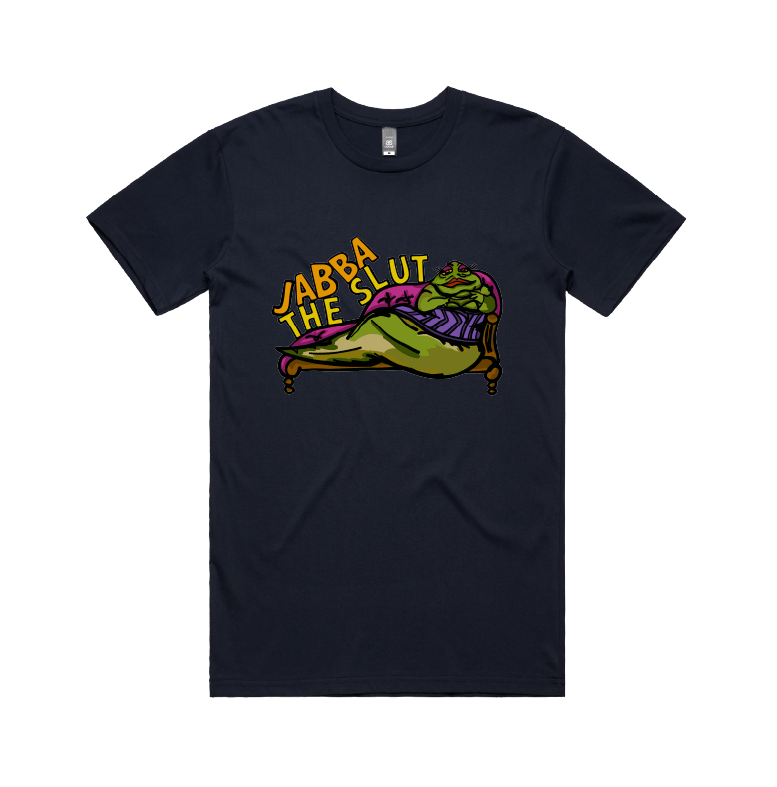 S / Navy / Large Front Design Jabba The Slut ⛓️ - Men's T Shirt