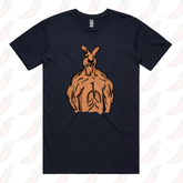 S / Navy / Large Front Design Jacked Kangaroo 🦘 - Men's T Shirt