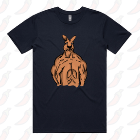 S / Navy / Large Front Design Jacked Kangaroo 🦘 - Men's T Shirt