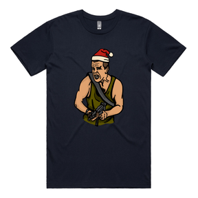 S / Navy / Large Front Design John McClane Christmas 🧨🎄 - Men's T Shirt