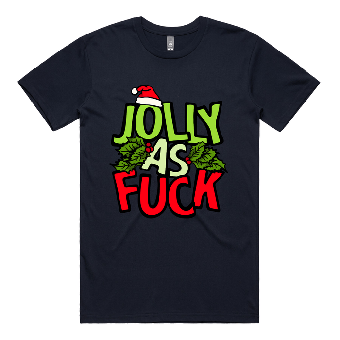 S / Navy / Large Front Design Jolly As 🎄🌟 – Men's T Shirt