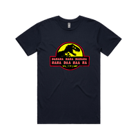 S / Navy / Large Front Design Jurassic Park Theme 🦕 - Men's T Shirt
