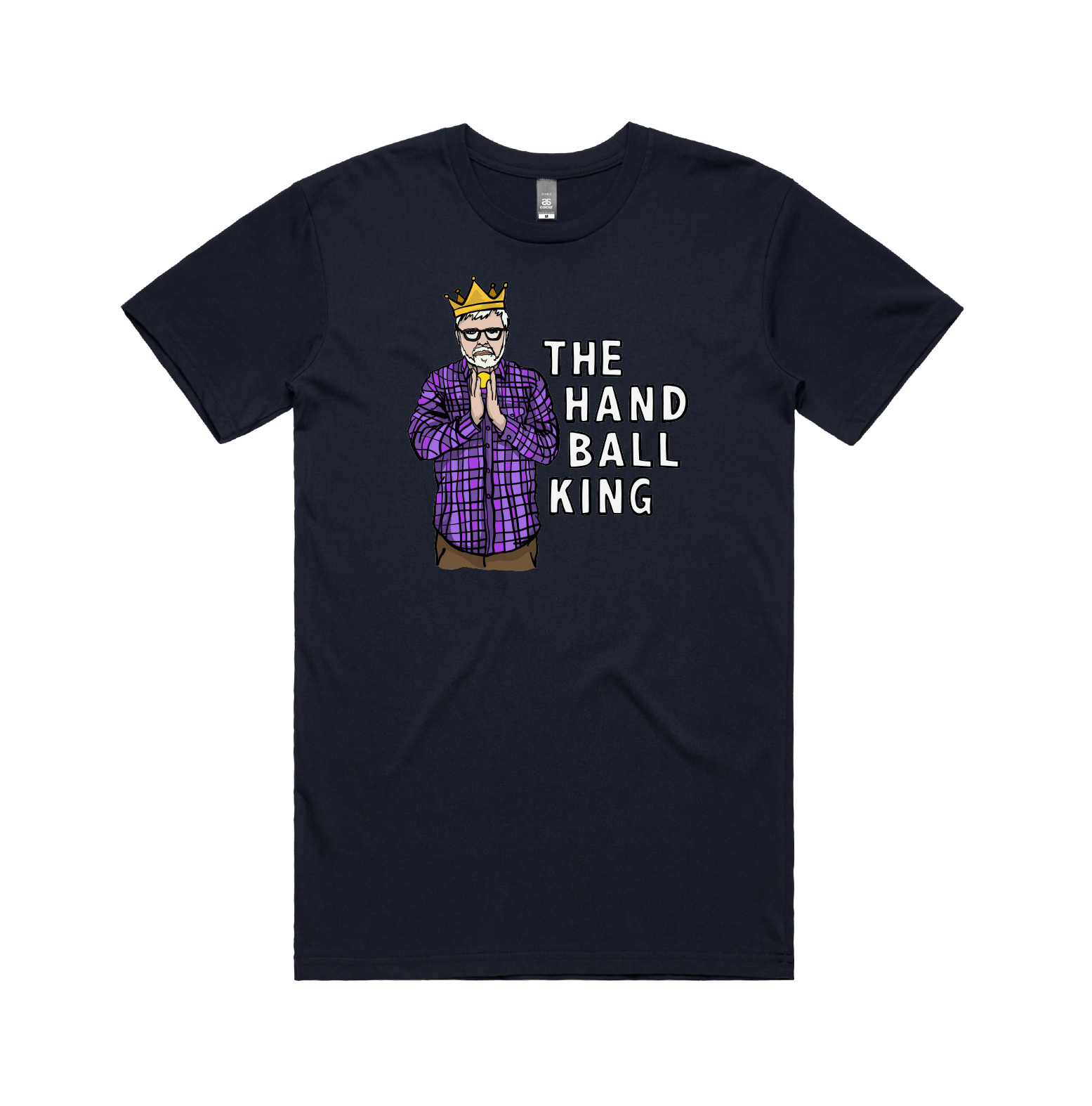 S / Navy / Large Front Design K Rudd Handball King 👑 - Men's T Shirt