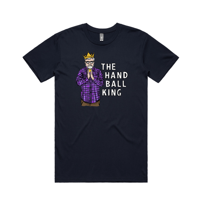 S / Navy / Large Front Design K Rudd Handball King 👑 - Men's T Shirt