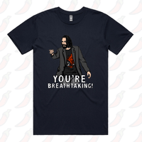 S / Navy / Large Front Design Keanu Breathtaking 👈 - Men's T Shirt