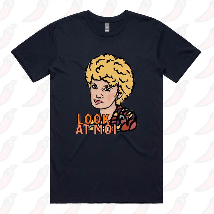 S / Navy / Large Front Design Look At Moi 👁️👁️ - Men's T Shirt