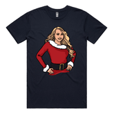 S / Navy / Large Front Design Mariah Christmas 🎁 - Men's T Shirt