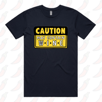 S / Navy / Large Front Design May Contain Wine 🍷 – Men's T Shirt