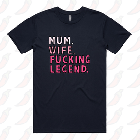 S / Navy / Large Front Design Mum. Wife. Legend 🏅 - Men's T Shirt