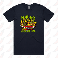 S / Navy / Large Front Design Nacho Average Dad 😉 – Men's T Shirt