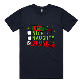 S / Navy / Large Front Design Naughty Nice List ✅❌ - Men's T Shirt