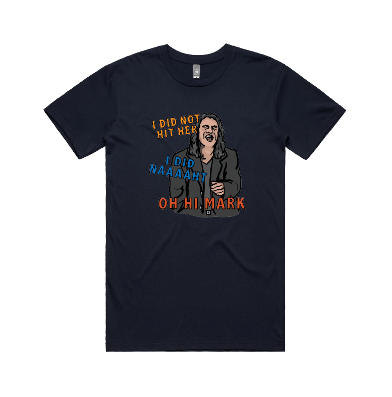 S / Navy / Large Front Design Oh Hi Mark 👋🏻 - Men's T Shirt