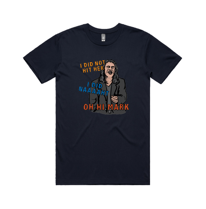 S / Navy / Large Front Design Oh Hi Mark 👋🏻 - Men's T Shirt