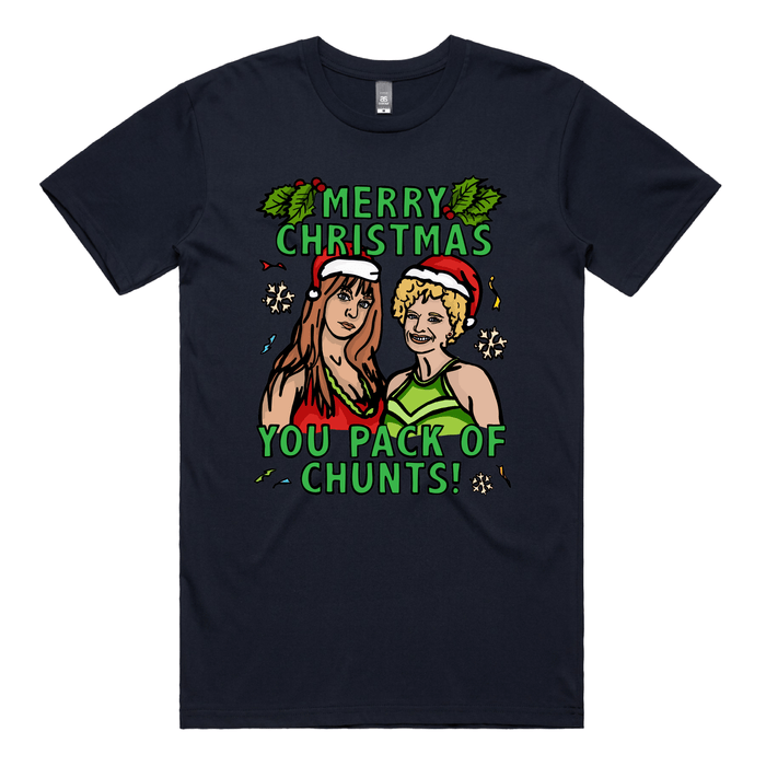 S / Navy / Large Front Design Pack Of Chunts Christmas 💁‍♀️🎄 - Men's T Shirt