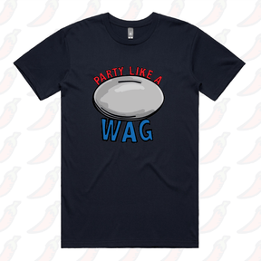 S / Navy / Large Front Design Party Like a WAG 🍽❄ - Men's T Shirt
