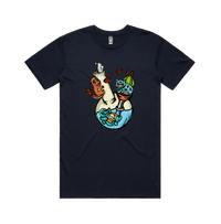 S / Navy / Large Front Design Pokebong 🦎 - Men's T Shirt