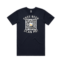 S / Navy / Large Front Design Rick Roll QR Prank 🎵 - Men's T Shirt
