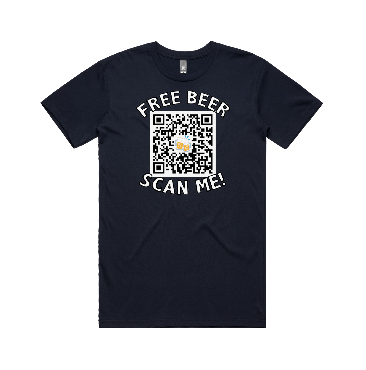 S / Navy / Large Front Design Rick Roll QR Prank 🎵 - Men's T Shirt