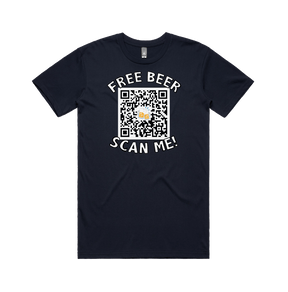 S / Navy / Large Front Design Rick Roll QR Prank 🎵 - Men's T Shirt