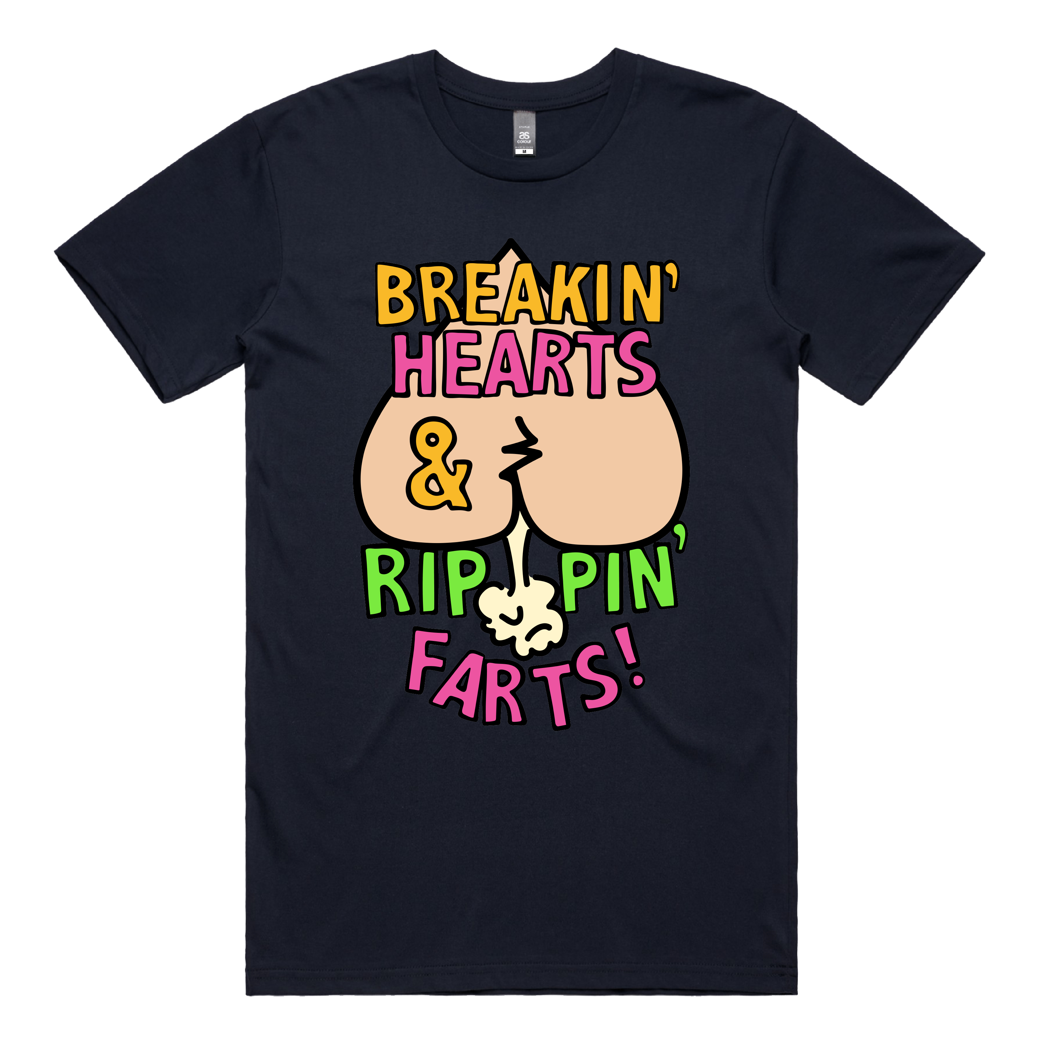 S / Navy / Large Front Design Rippin Farts 💔💨 - Men's T Shirt