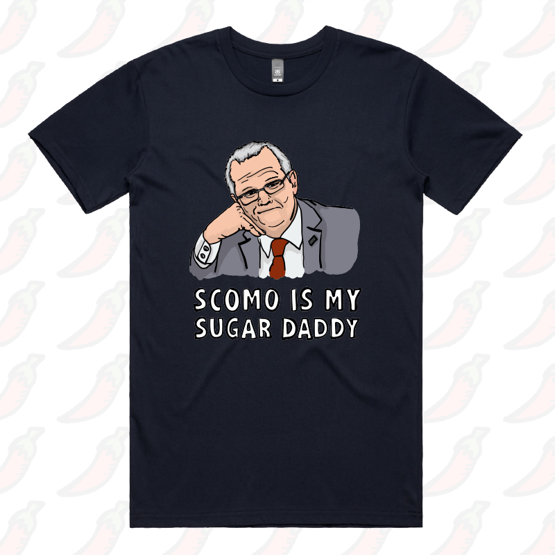 S / Navy / Large Front Design Scomo Sugar Daddy 💸 - Men's T Shirt