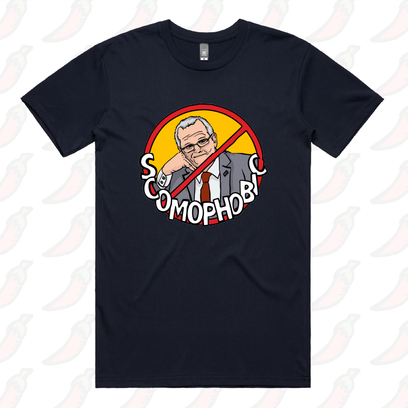 S / Navy / Large Front Design Scomophobic 🚫 - Men's T Shirt