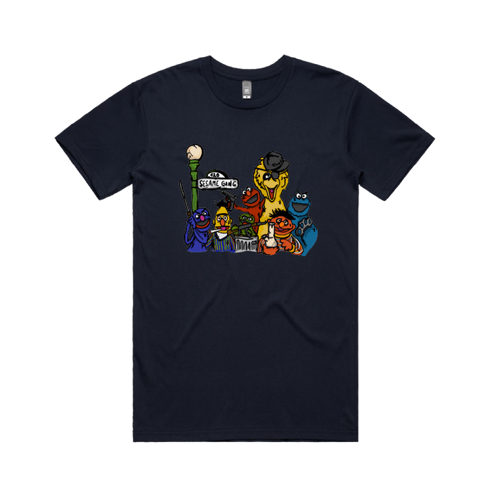 S / Navy / Large Front Design Sesame Gang 🥴 - Men's T Shirt