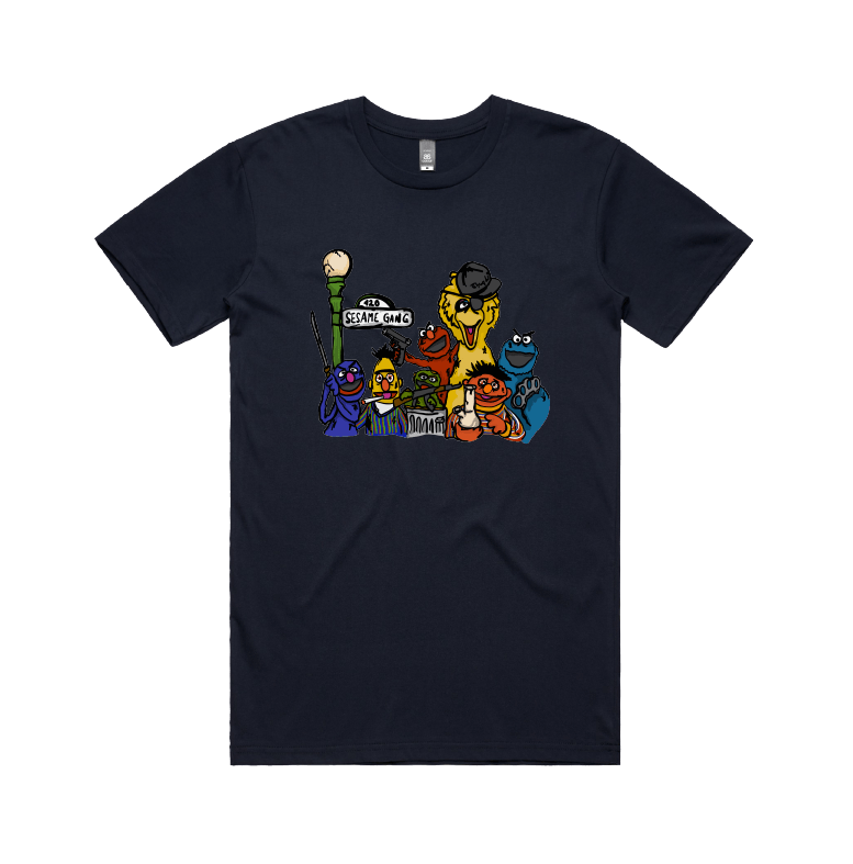 S / Navy / Large Front Design Sesame Gang 🥴 - Men's T Shirt
