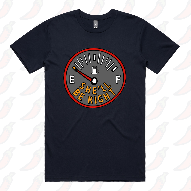 S / Navy / Large Front Design She’ll Be Right Fuel 🤷⛽ – Men's T Shirt