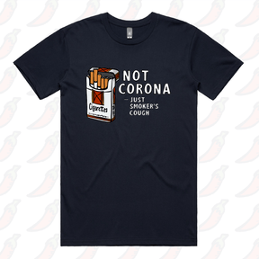 S / Navy / Large Front Design Smoker's Cough 🚬 - Men's T Shirt