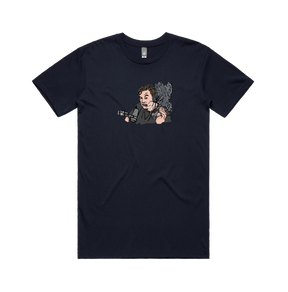 S / Navy / Large Front Design Smokin' Elon 💨 - Men's T Shirt