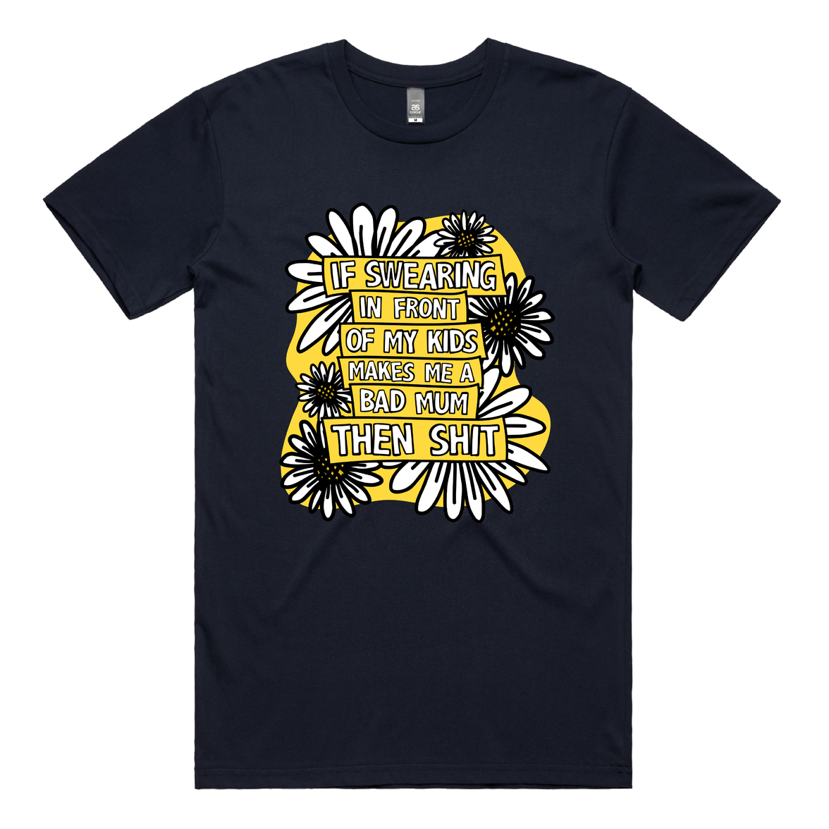 S / Navy / Large Front Design Sweary Mum 🤬🎀 - Men's T Shirt