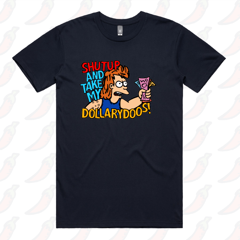 S / Navy / Large Front Design Take My Dollary Doos 💵 – Men's T Shirt